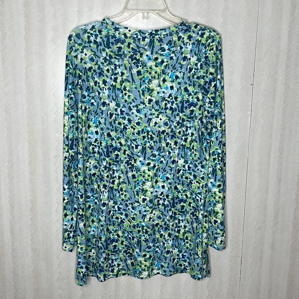 ❤️ 🆕 ISAAC MIZRAHI ELEMENTS Floral Blouse tunic Size M - Picture 4 of 6
